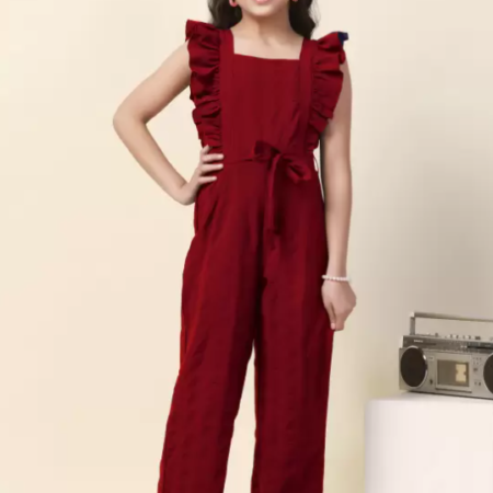 Solid Girls Jumpsuit